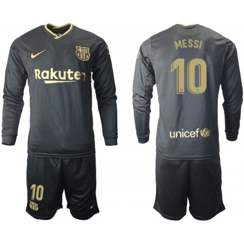 FC Barcelona Dres Lionel Messi 10 Dječji Gostujući 2020/21 Dugim Rukavima FC Barcelona Dres Lionel Messi 10 Dječji Gostujući 2020/21 Dugim Rukavima
